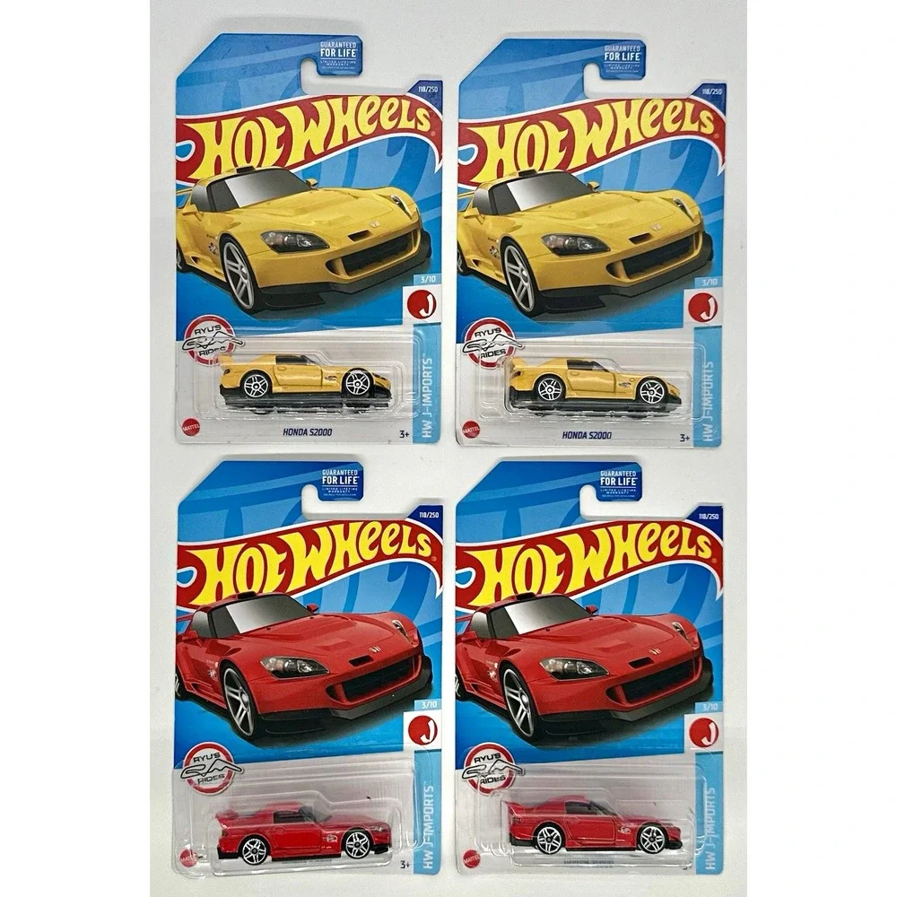 Hot Wheels Honda S2000 Lot of 4 HW J-Imports Ryu's Rides Yellow Red 1:64 JDM